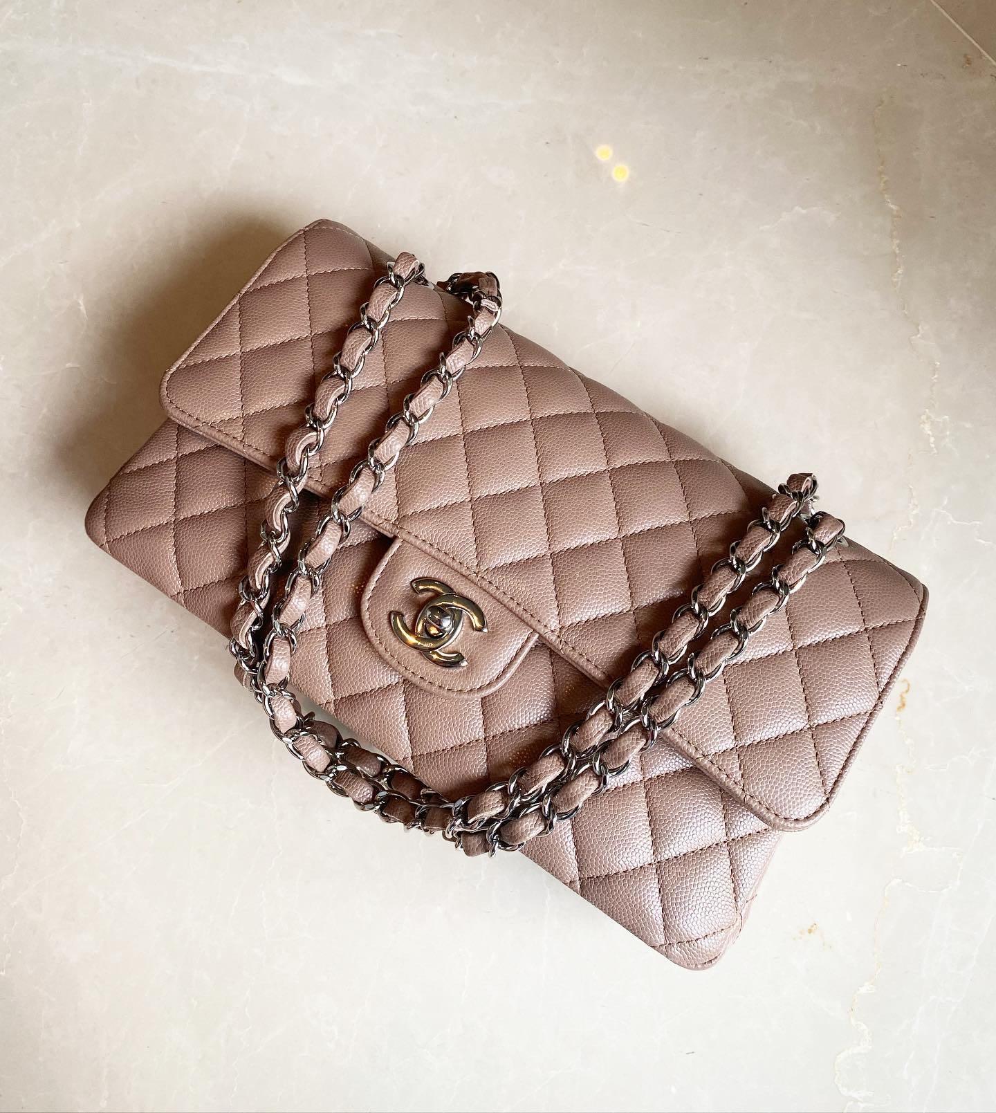 chanel taupe handbag