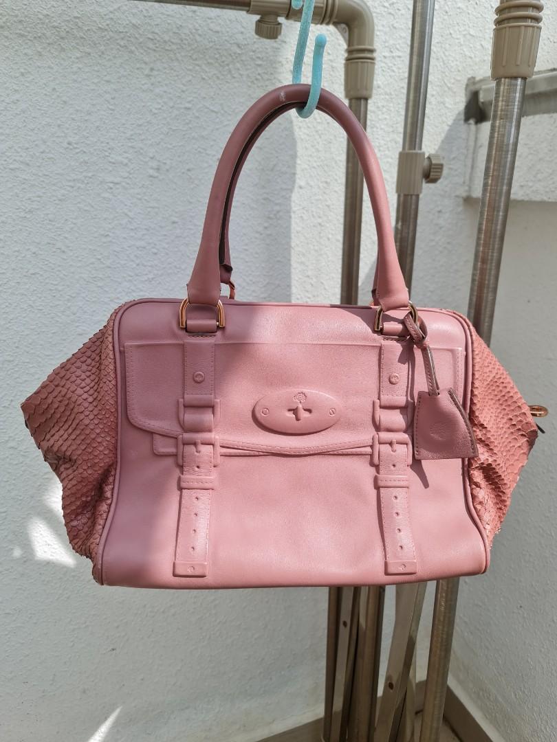 Authentic Mulberry Maisie Clipper Bag with snake print at side in