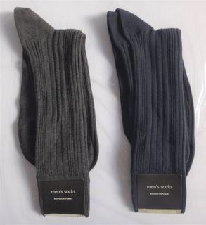 Banana Republic Socks Mens Dress Casual Texture Lines Black Gray 6-12.5 NewUSA