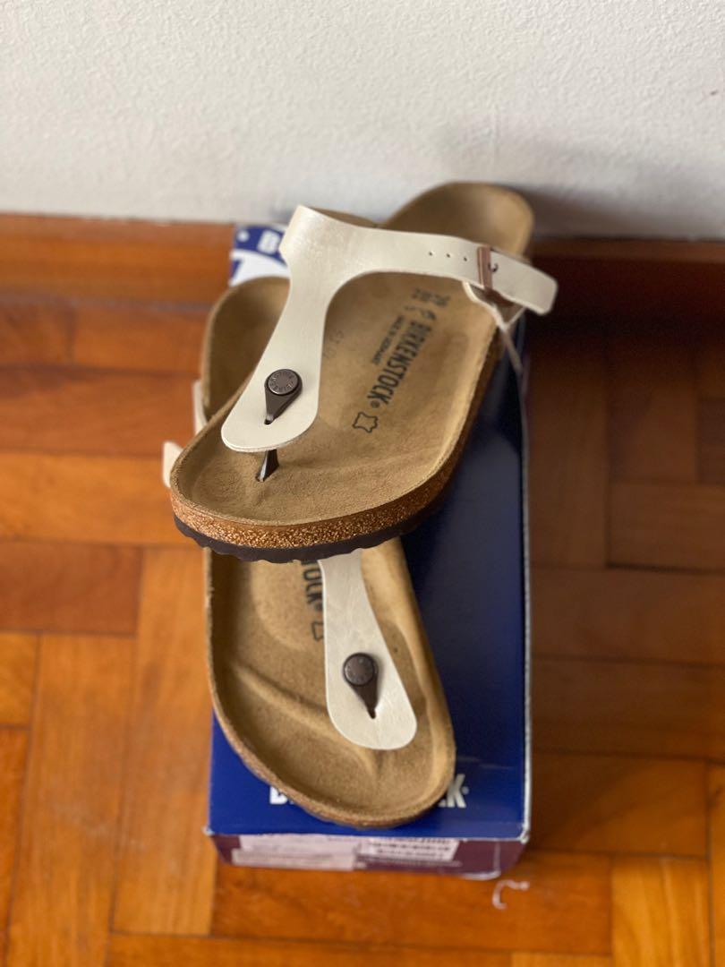 birkenstock gizeh bs graceful pearl white