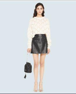 Rtp$3.3k BNWT Miu Miu Crystal Leather Skirt