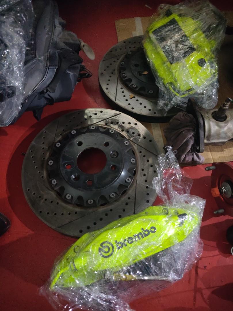 Brembo bbk 4pot lime green rx8 fitment, Car Accessories, Accessories on