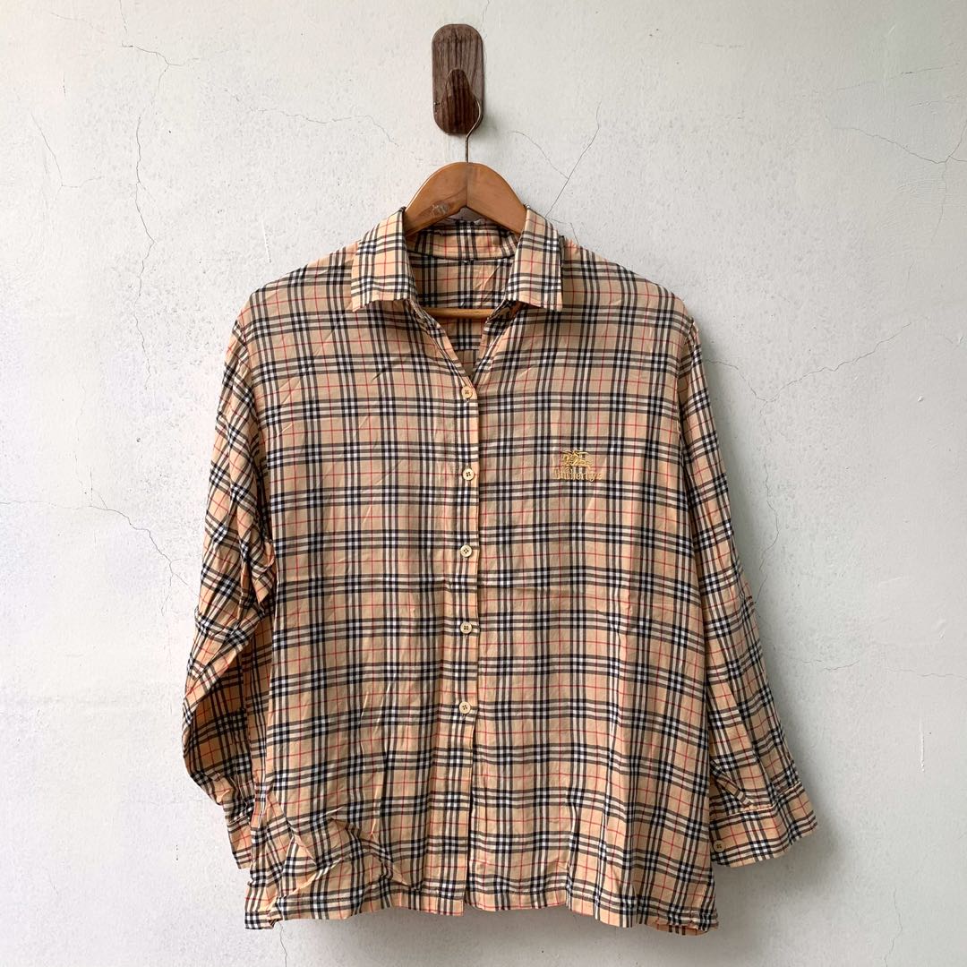 Burberry Plaid Long Sleeves Men s Fashion Tops Sets Tshirts