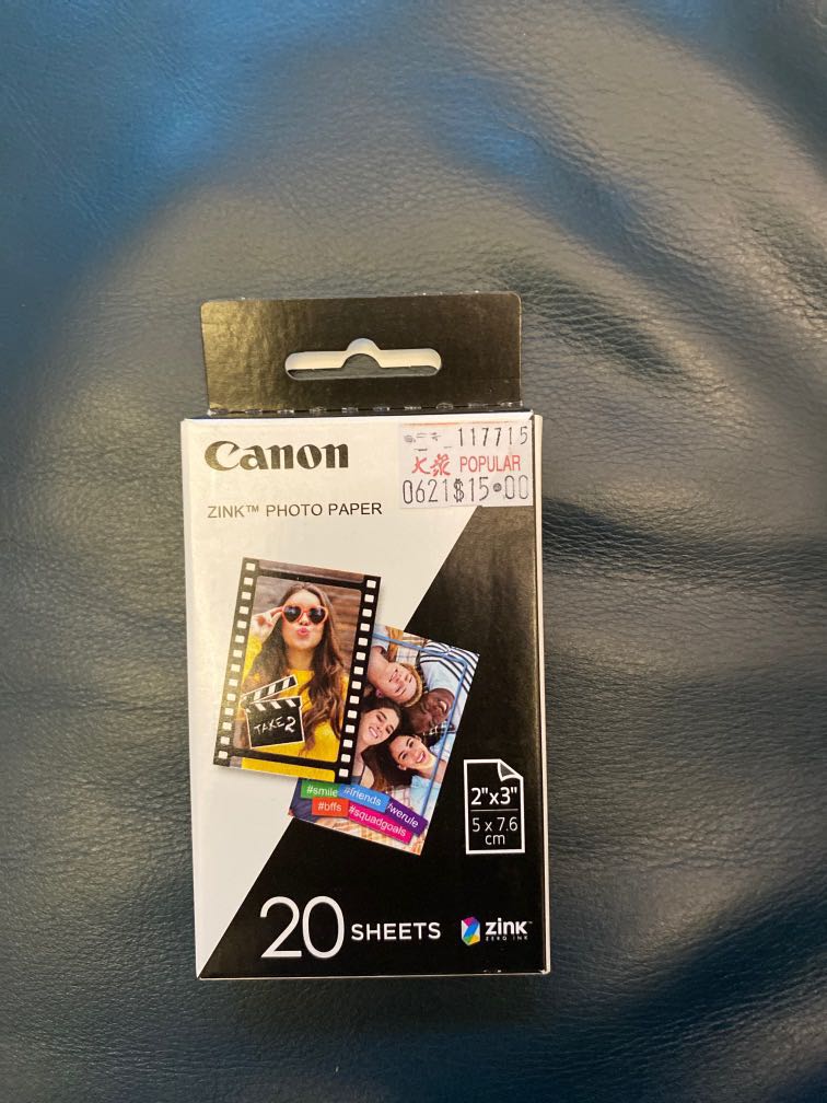 Canon Zink Photo Paper 2” x 3” (20 sheets), Photography, Photography ...