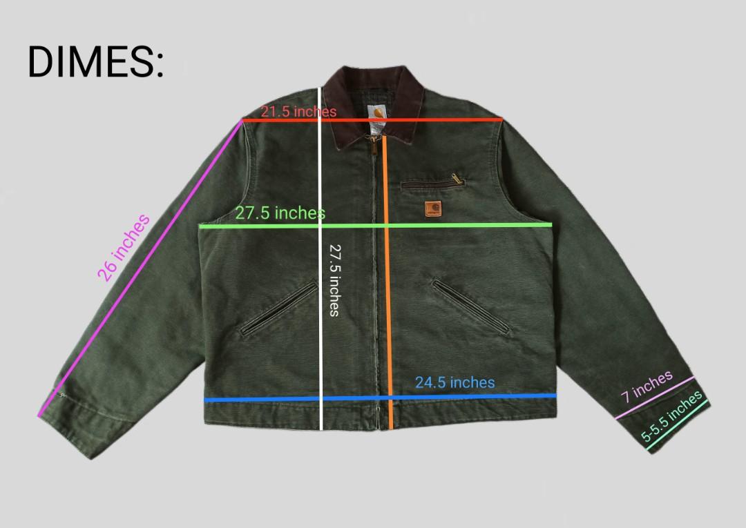 Carhartt detroit jacket measurements hotsell