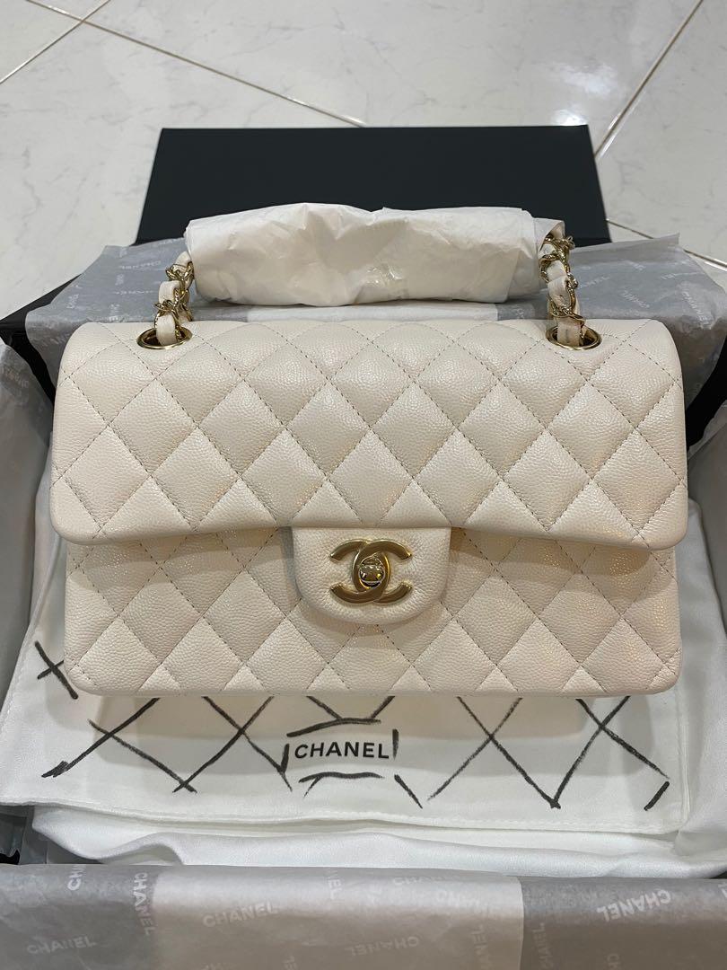 Chanel 21S White Classic Small Flap in Lghw, Women's Fashion, Bags