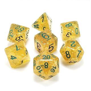 Citrine Gold Dice Set (7 pcs) for Dungeons & Dragons