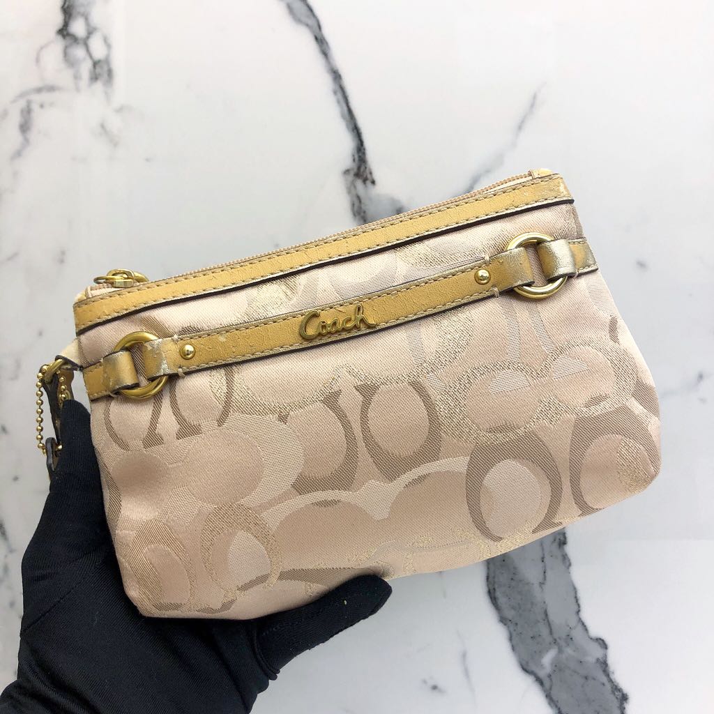 beige wristlet