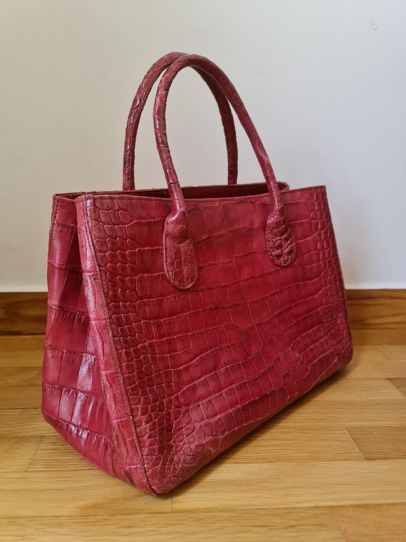 Red crocodile bag best sale