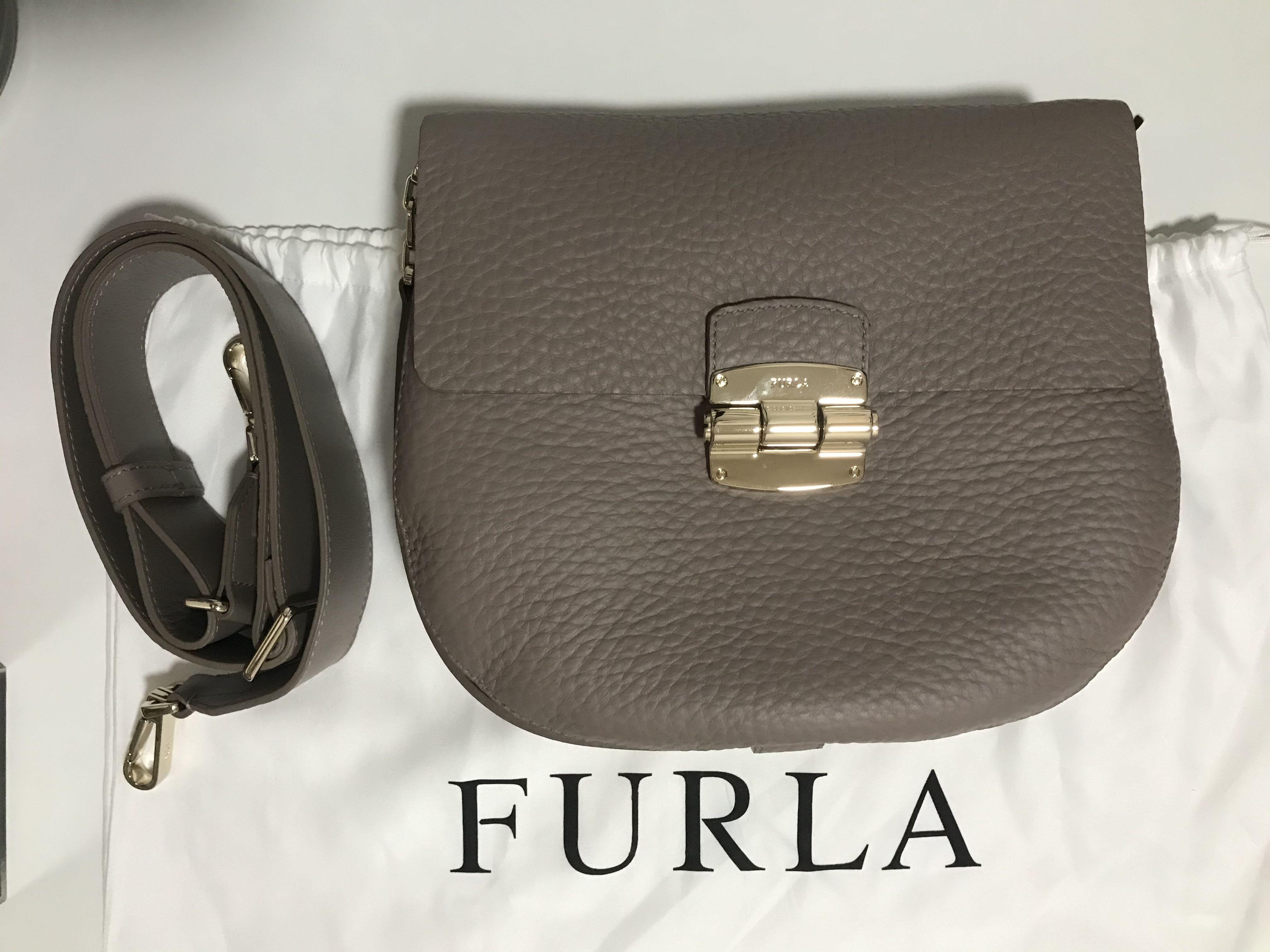 Furla pebbled leather bag on sale