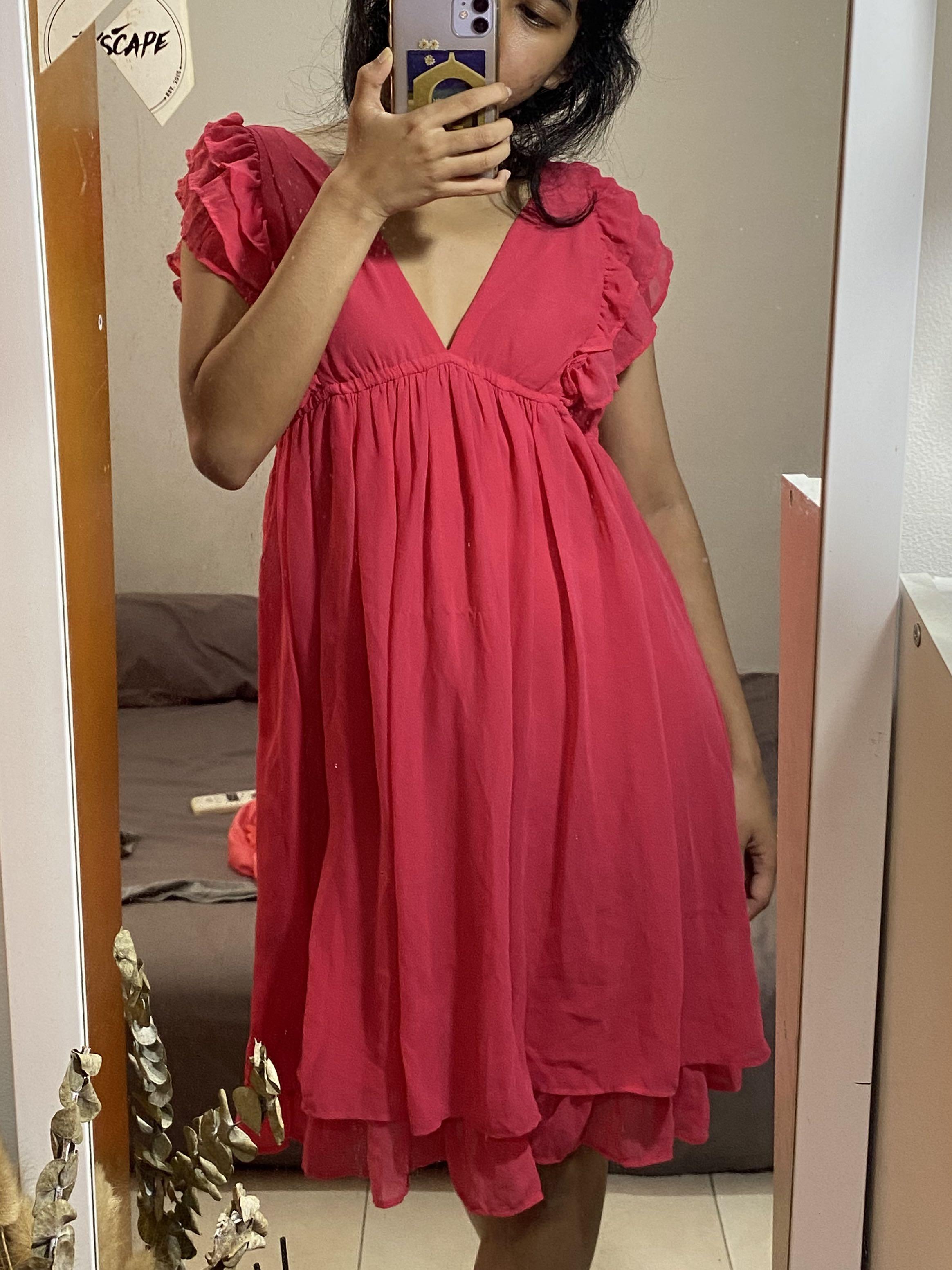 V neck hotsell chiffon dress h&m