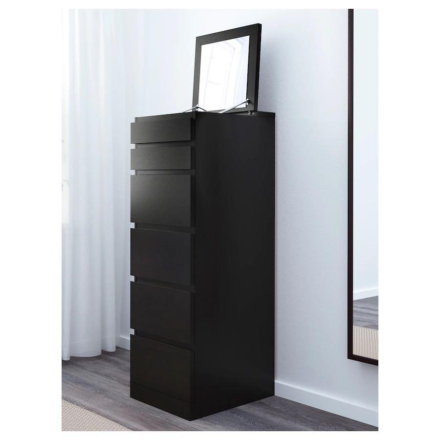 ikea malm black brown 6 drawer dresser MALM Chest Of 6 Drawers