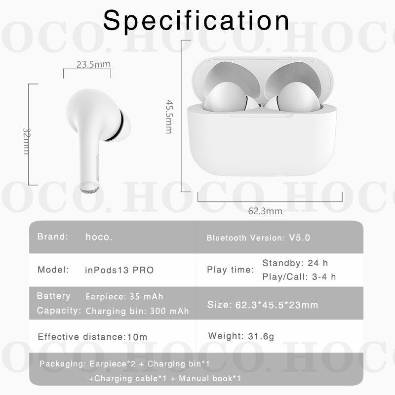 inPods 13 Pro Bluetooth Earphone TWS Wireless Earbuds Matte Touch