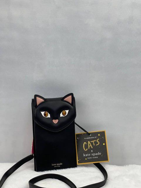 Kate Spade Cat Phone Crossbody in Black, Luxury, Bags & Wallets on Carousell