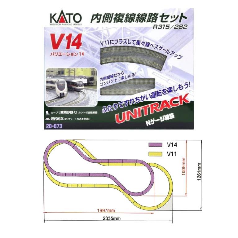 🇯🇵日本直送】KATO 20-873 V14 内側複線線路ｾｯﾄ(R315/282), 興趣及 
