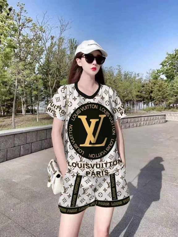 louis vuitton shirt and shorts set