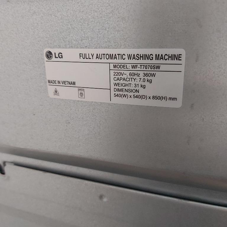 LG WFT7070SW Turbo Drum 7kg full automatic washing machine, TV & Home