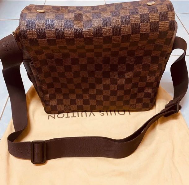 Authenticated Used LOUIS VUITTON Louis Vuitton Naviglio N45255 Damier  Canvas Brown SR0034 Unisex Shoulder Bag