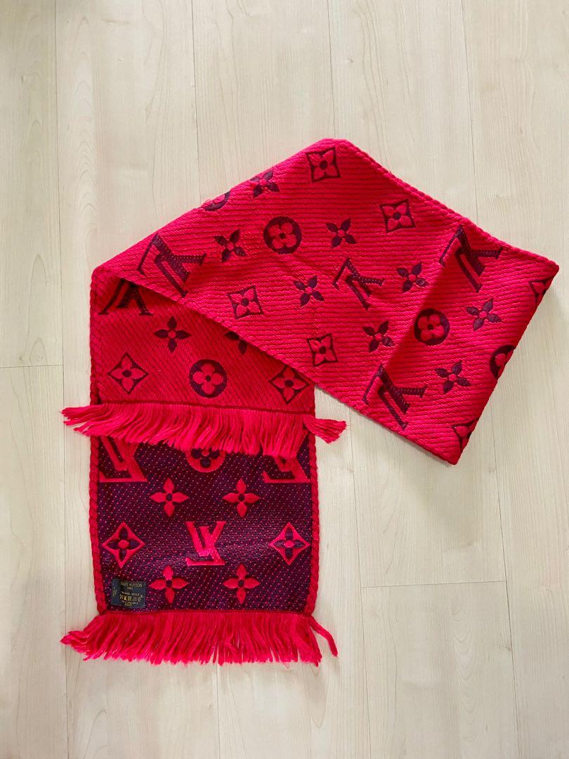 Louis Vuitton red Neck warmer / scarf 72” x 11.5”, Women's Fashion