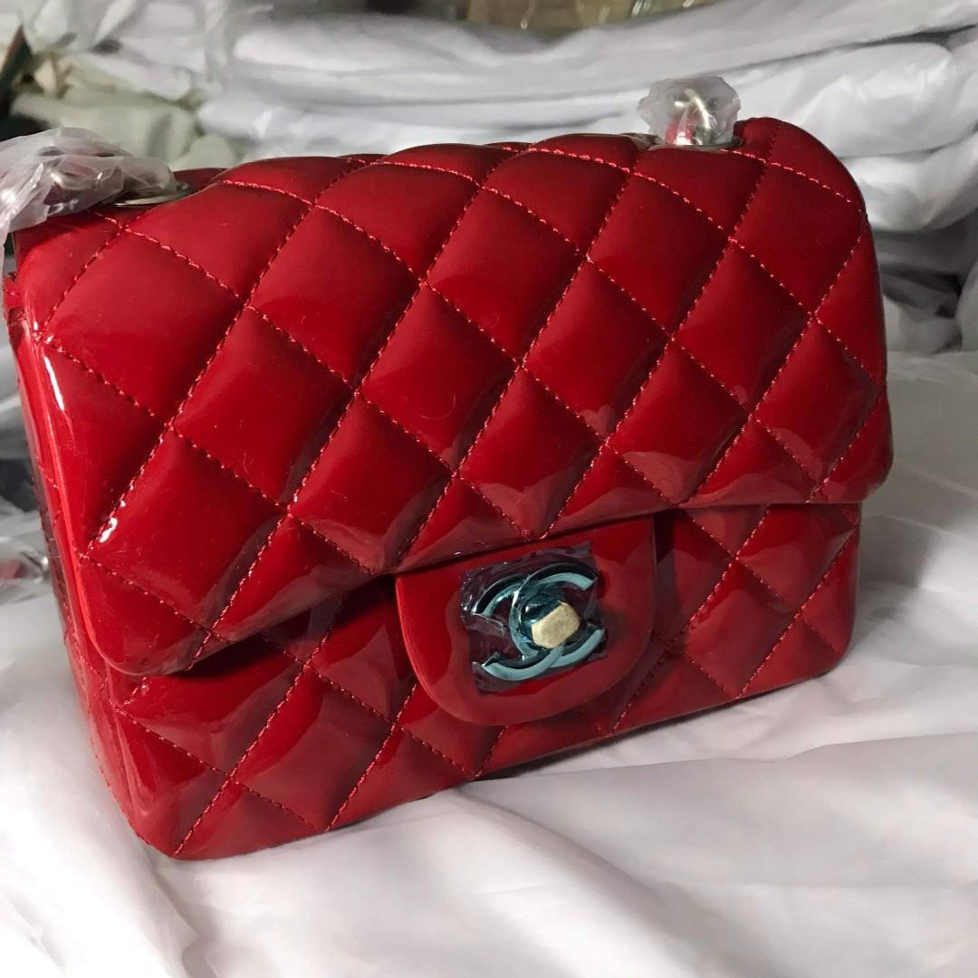 Chanel red sling bag hotsell