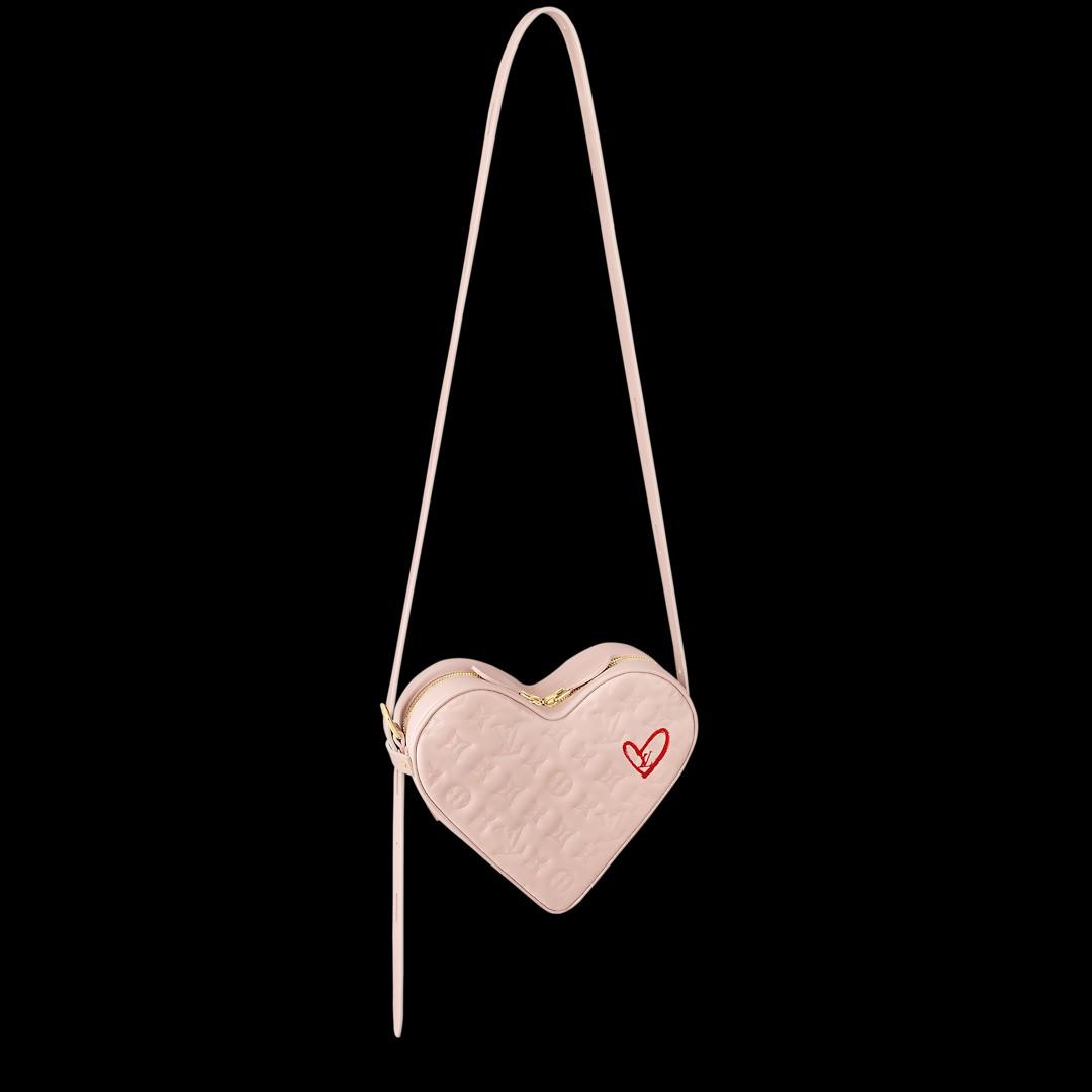 LOUIS VUITTON PINK LIMITED EDITION FALL IN LOVE HEART HEARTBOX SAC