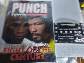 MANNY PACQUIAO MAYWEATHER PUNCH magazine authentic signature hard to find +coa