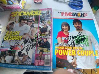 MANNY PACQUIAO SET OF 2 MAGAZINES authentic signature pacman