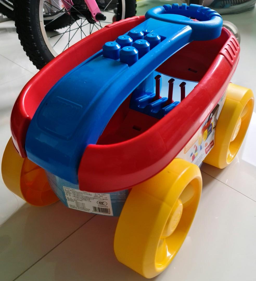 Mega Bloks First Builders Block Scooping Wagon Hobbies Toys Toys Games on Carousell