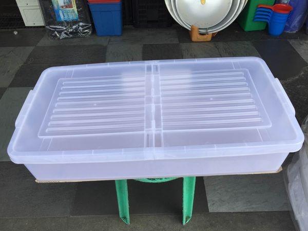 mega box under bed storage 40L (Category: Storage Boxes & Baskets) located in Quezon City. Submitted by uno_store (Listing ID 1113137240, Image 3). Description: mega box under bed storage bixes White sizes: 40L - L 82.0cm x W 41.5cm x H 16.0cm - P685 also available: 20L P 465 55L P 685 32L P 615 Dimensions: 9.5 liters - 33 x 23 x 16 cm 12 liters - 35.5 x 24.5 x 21 cm 18 liters - 42.5 x 28.5 x 23.5 cm 20 liters - 44 x 31 x 22.5 cm 34 liters - 55 x