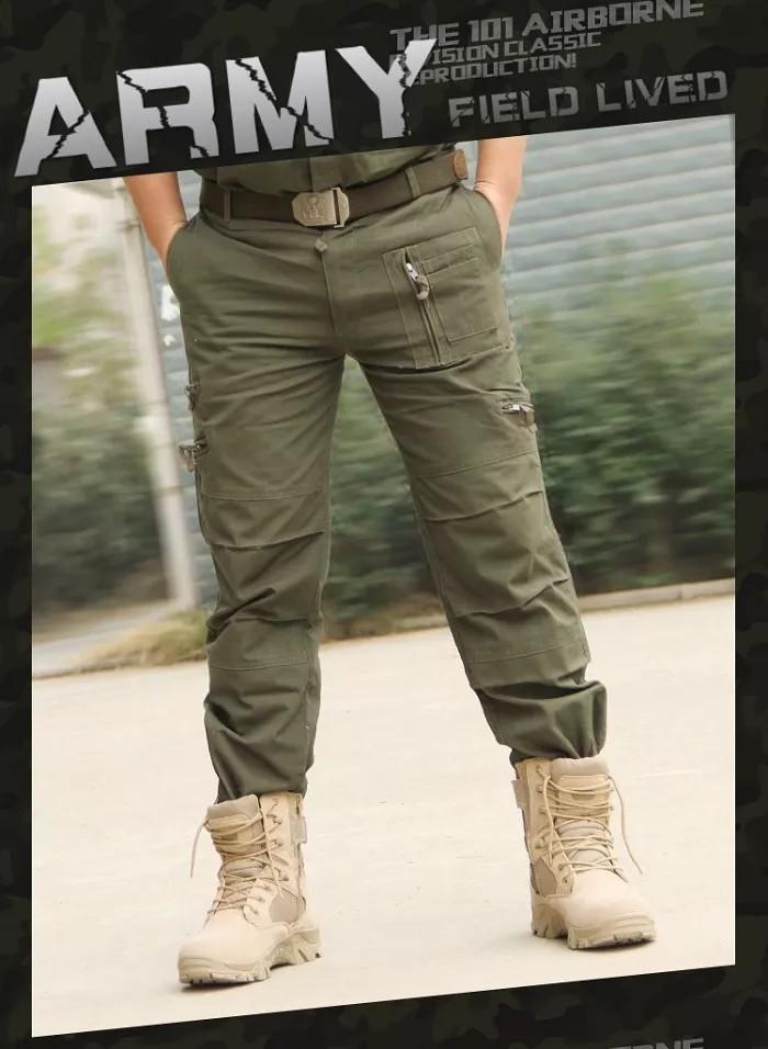 Men cargo pants Kaki green camo black pants size 27 38 inches plus size men pants