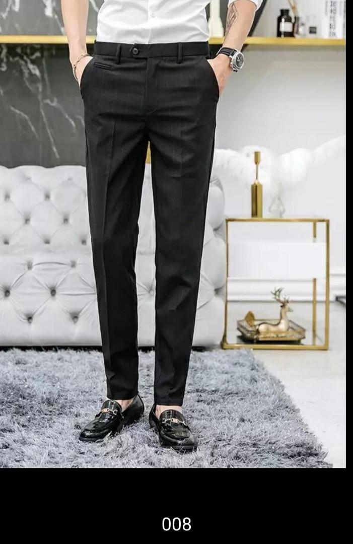 Formal Wear Plain Formal Trousers Ankle Length For Men's