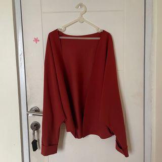 Monomolly terracotta cardigan. Cardigan oren. Cardigan kelelawar