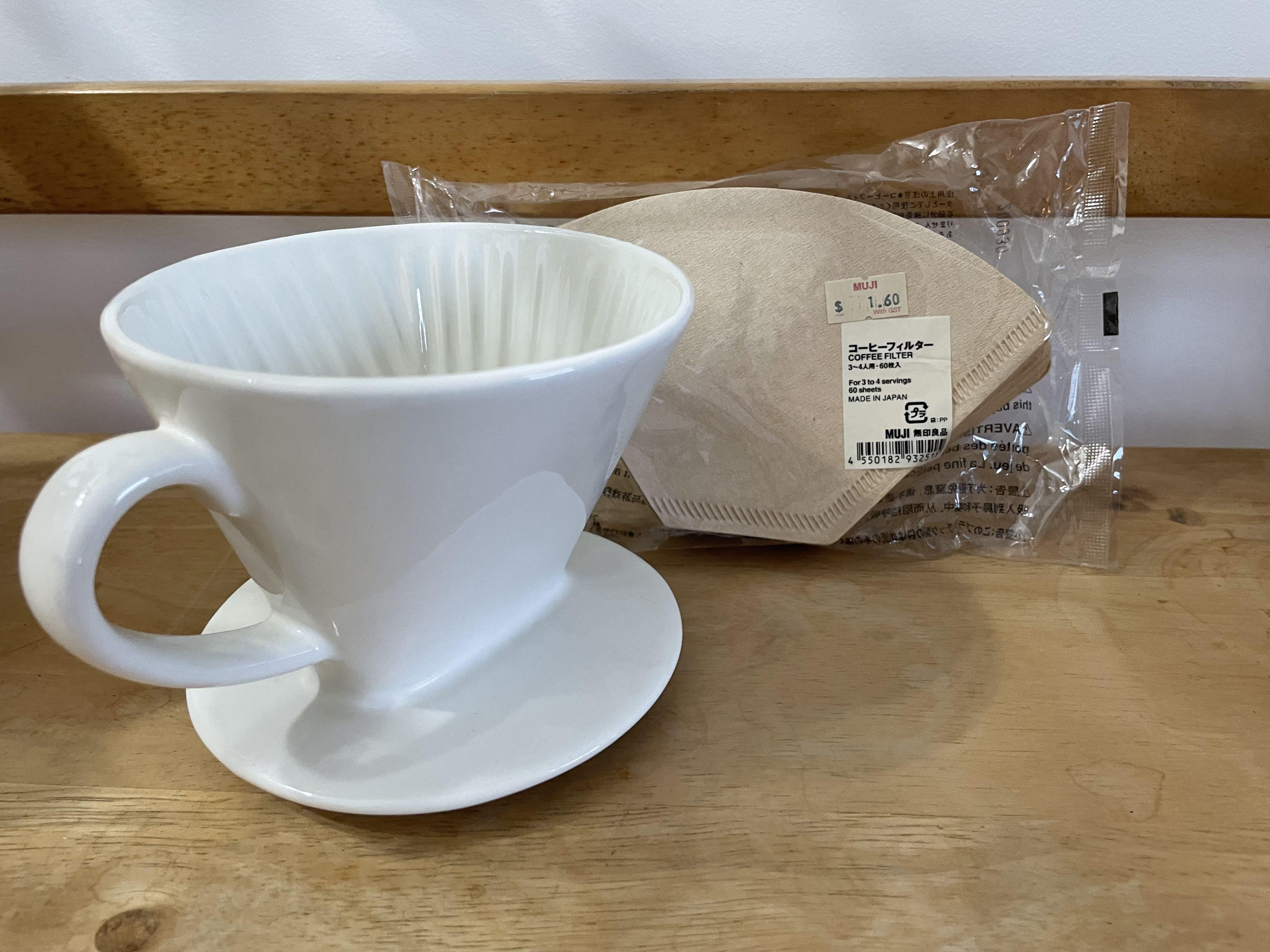 Muji porcelain coffee dripper and free filter paper!, TV & Home