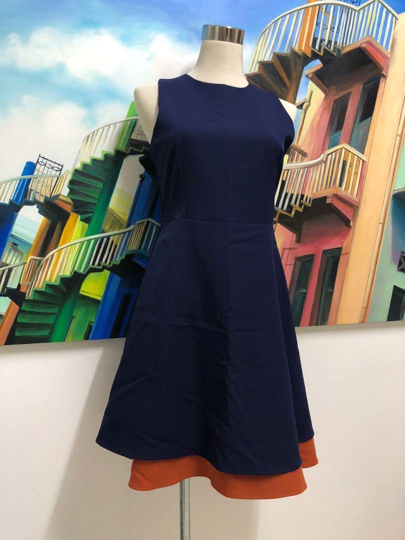 navy blue and burnt orange outfits