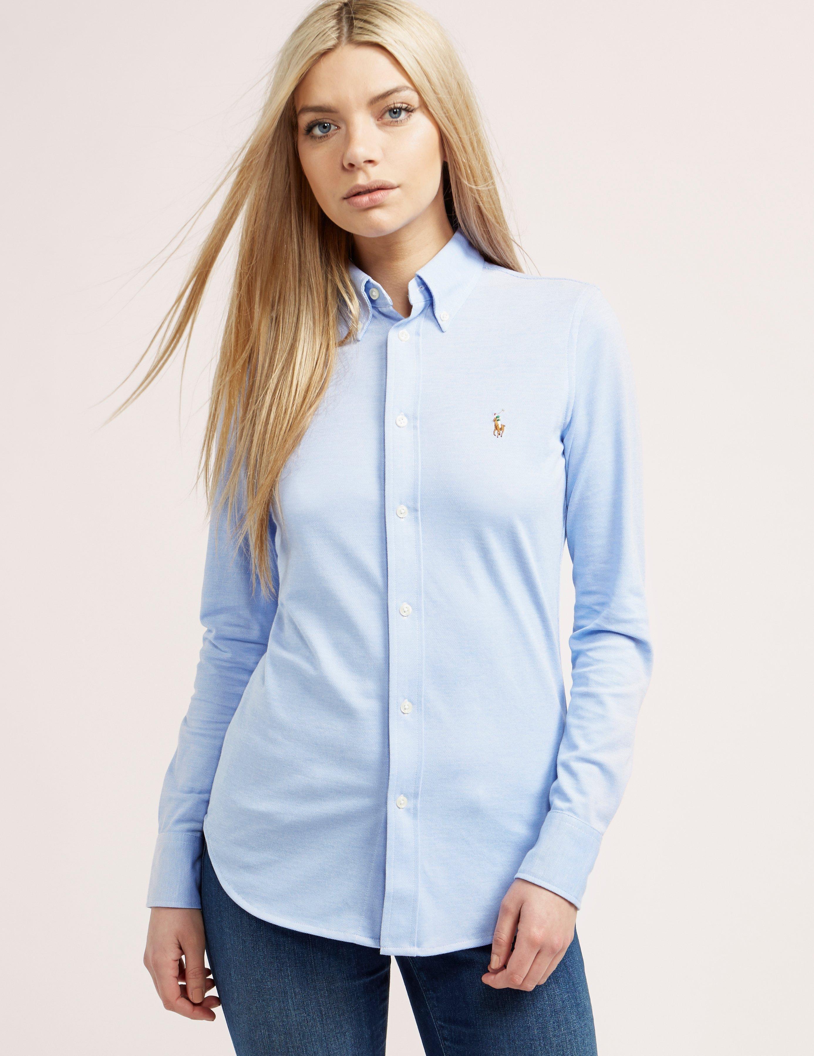 Polo Ralph Lauren Oxford Shirt in Blue, Women's Fashion, Tops, Longsleeves  on Carousell