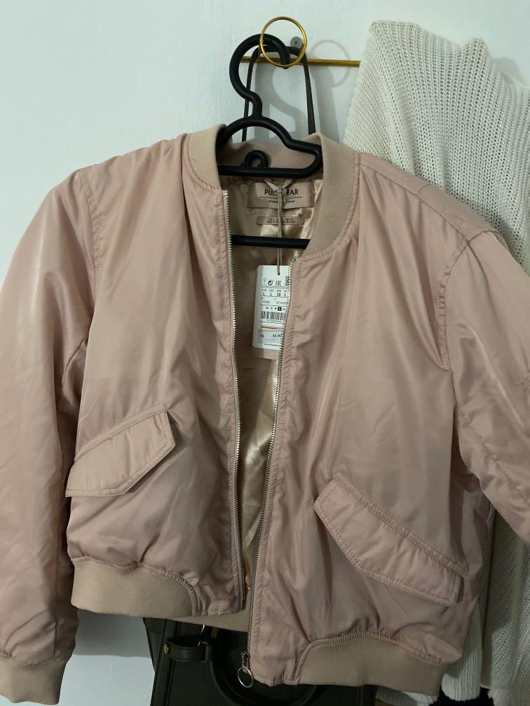 Pull Bear Pink Bomber Jacket