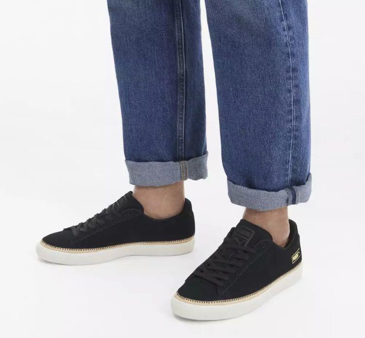 Puma suede trim trainers outlet