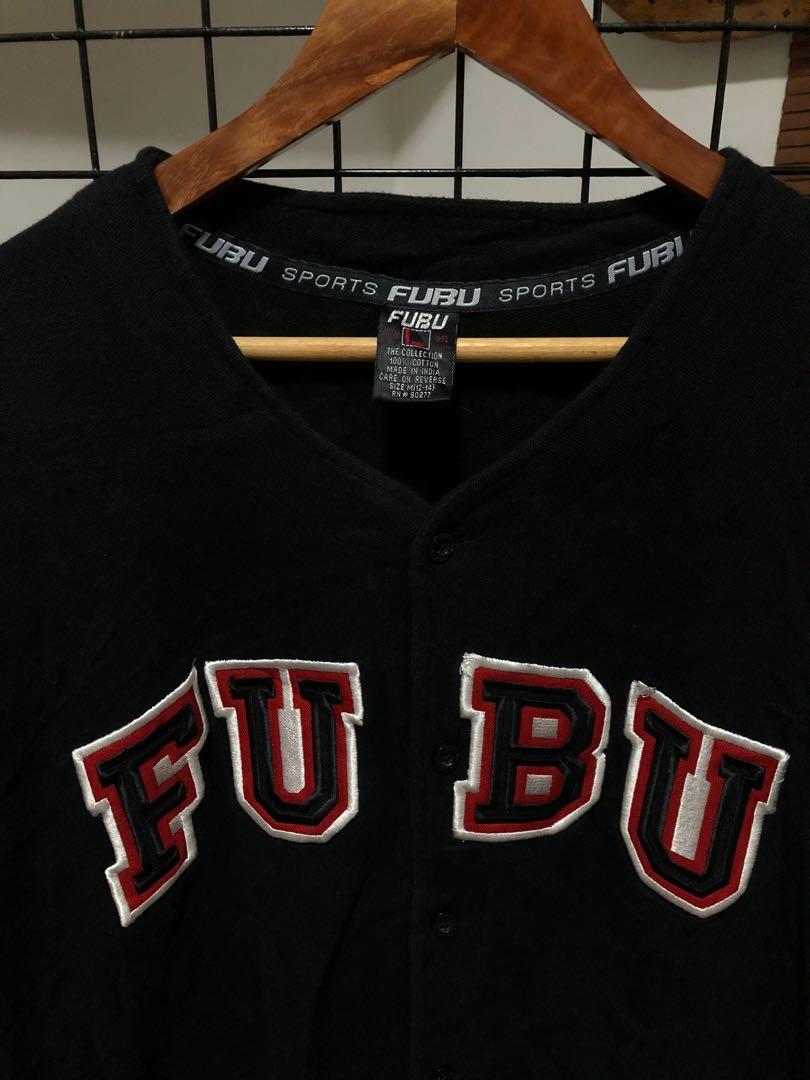 FUBU, Shirts, Rarevintage Leather Fubu Baseball Jersey