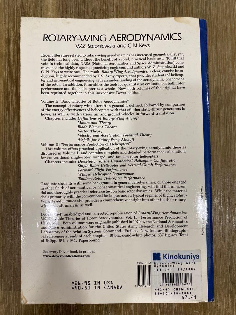 RotaryWing Aerodynamics, Hobbies & Toys, Books & Magazines, Textbooks