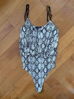 Snakeprint bodysuit