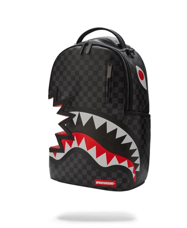 SPRAYGROUND SHARK BITE SHARKS IN PARIS GRAY BACKPACK DLXV