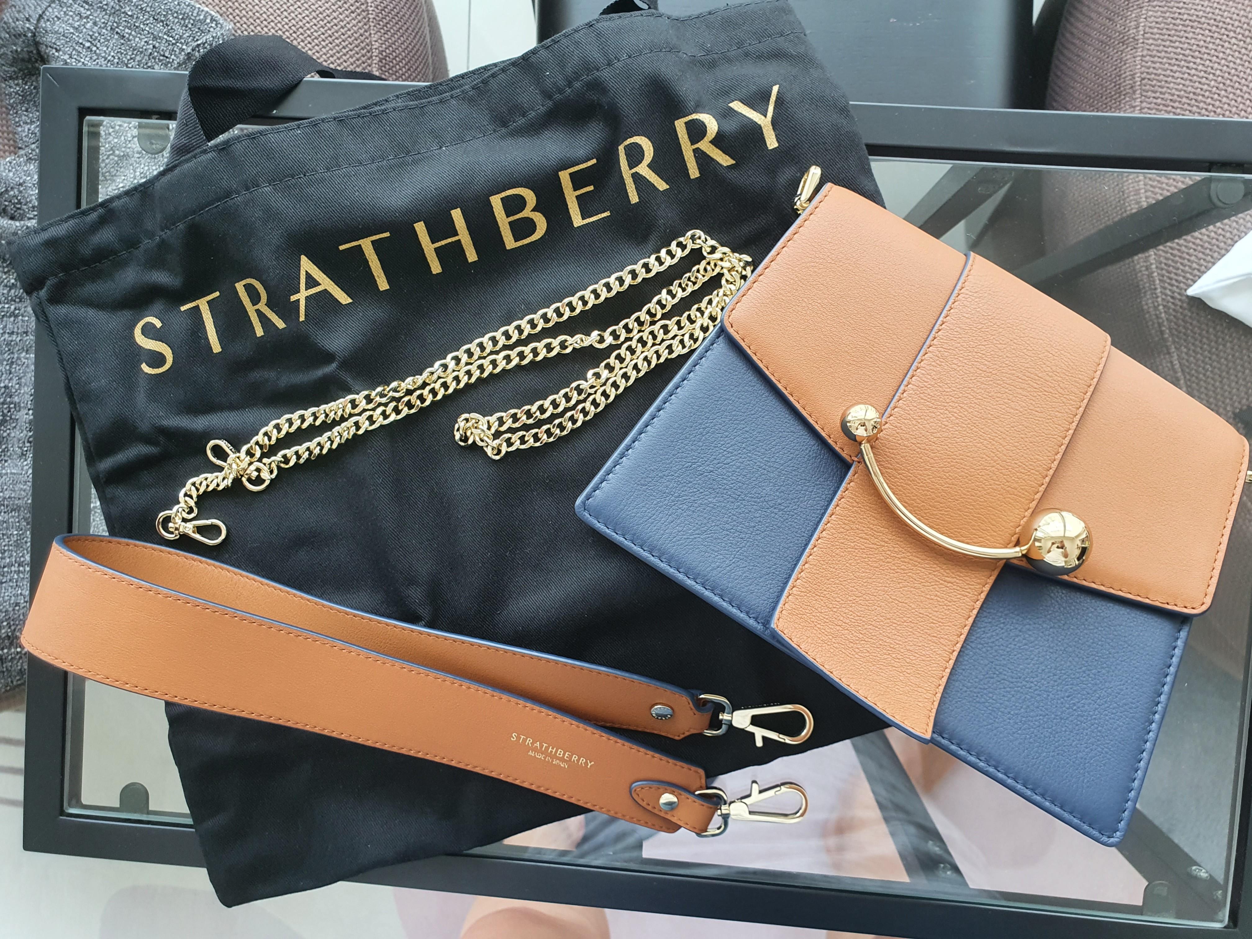 Strathberry Crescent Leather Wallet on a Chain