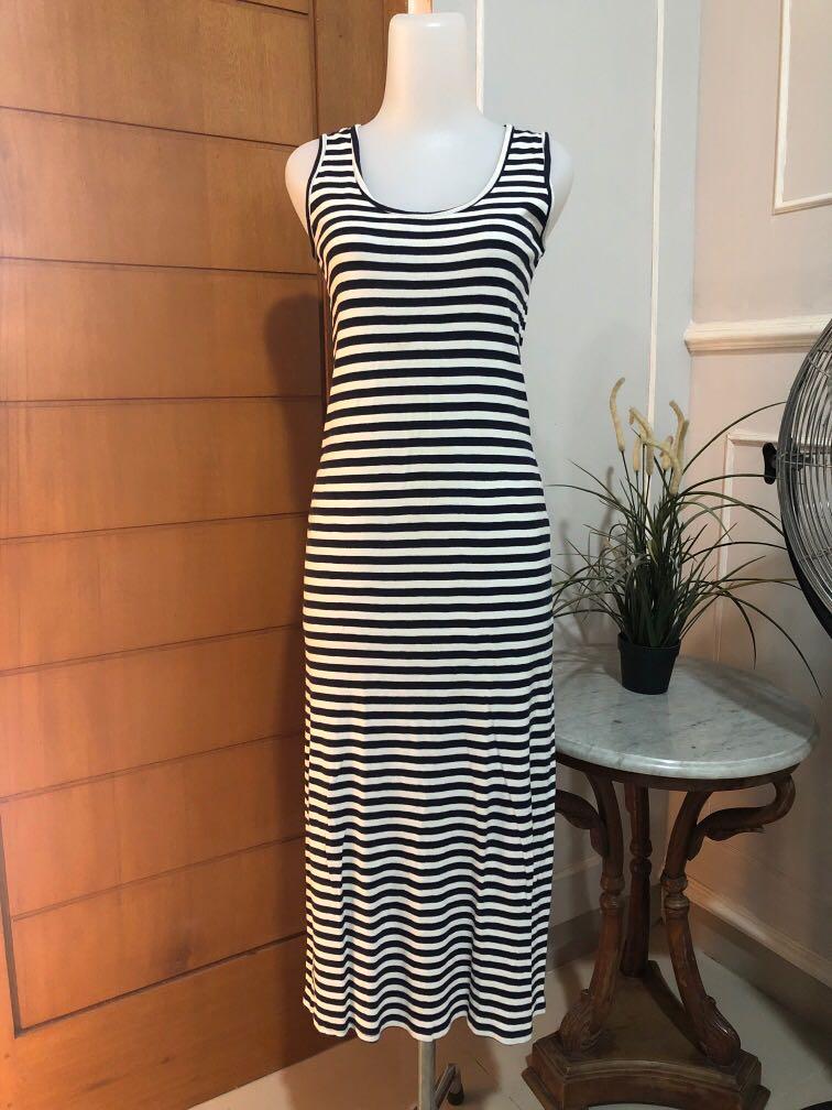 Stripe long Dress brand Close Up 
