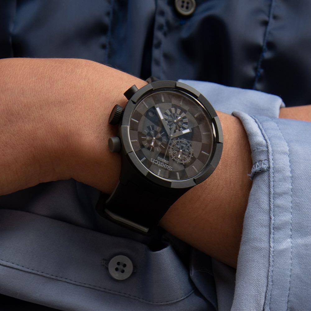SWATCH/BIG BOLD CHRONO三眼計時腕錶(可用五倍卷限新竹面交), 名牌精品, 精品手錶在旋轉拍賣