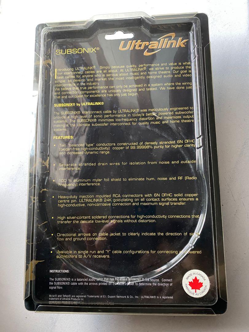 Ultralink Subwoofer Interconnect audio cable 4m, Audio, Other Audio