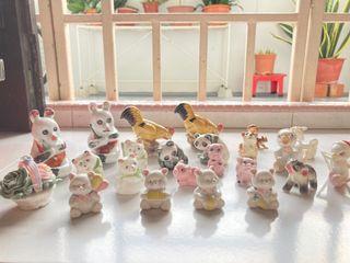 Vintage animal glass ornaments