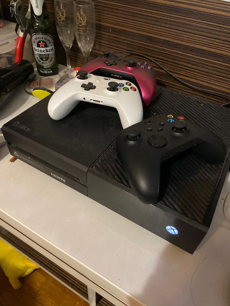 Xbox One with Controllers Video Gaming Video Game Consoles Xbox
