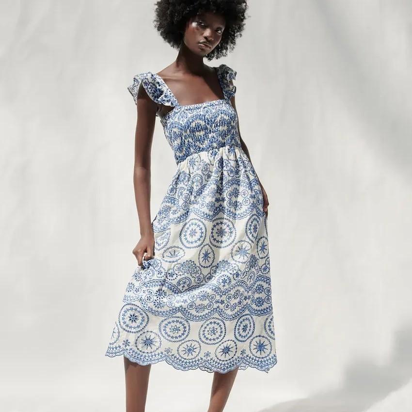 Zara cutwork embroidery dress top