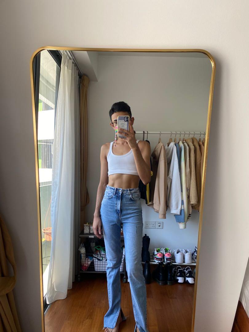 Zara High-rise slim flare jeans, Women's Fashion, Bottoms, Jeans