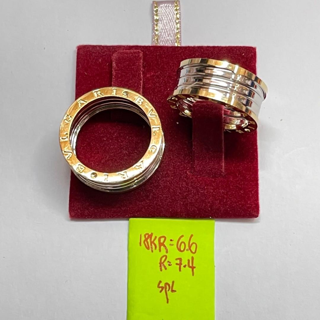 18K Saudi Gold Two Tone Bvlgari Ring Women s Fashion Jewelry